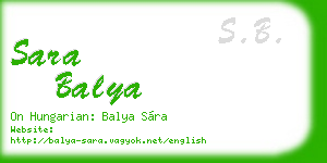 sara balya business card